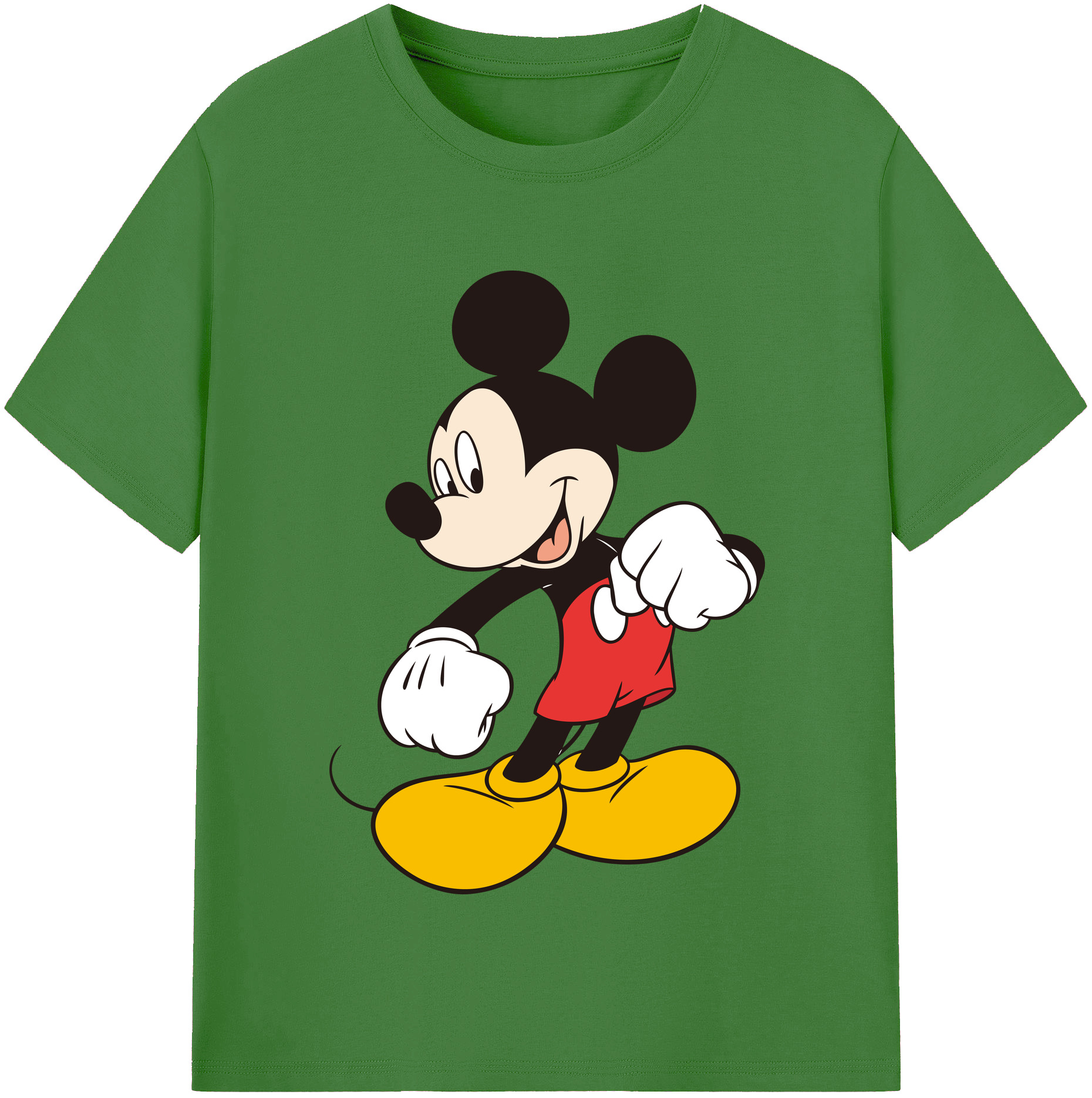 （画像用） ミッキーマウス Mickey Mouse レディースカジュアルプリントTシャツ（綿100％）